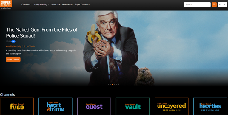 Super Channel Launches New Look and Feel at SuperChannel.ca